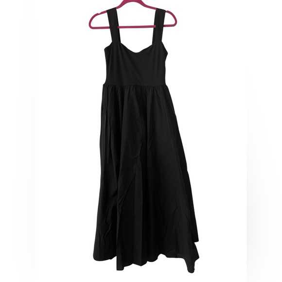 J Crew Sweetheart Mixy Tank Dress with Poplin Skirt A-Line Flowy Size S Black - Picture 4 of 10